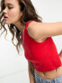 Фото #2 товара Only exclusive racer neck top in red