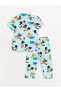 Polo Yaka Kısa Kollu Minnie Mouse Baskılı Erkek Bebek Pijama Takım city