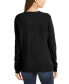 Karen Scott Petite Lux soft Crew Neck Cardigan Sweater Black PP