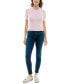 ფოტო #3 პროდუქტის Juniors' Short-Sleeve Crewneck Pointelle Sweater