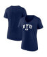 Фото #4 товара Women's Navy BYU Cougars Evergreen Campus V-Neck T-shirt