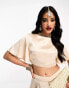 Фото #1 товара Kanya London flutter sleeve crop top co-ord in champagne