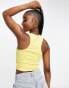 ASYOU jersey racer top in yellow