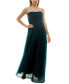 Women's Strapless Pleated Organza Gown