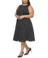 Фото #3 товара Plus Size Dot-Print Fit & Flare Dress