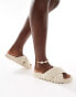 Фото #4 товара Glamorous cross strap crotchet slides in cream