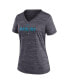 Women's Black Miami Marlins Authentic Collection Velocity Practice Performance V-Neck T-shirt