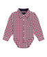 ფოტო #2 პროდუქტის Baby Boys Maroon Gingham Classic Button-down Shirt