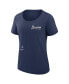 ფოტო #2 პროდუქტის Women's Navy Atlanta Braves Authentic Collection Performance Scoop Neck T-Shirt