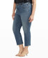 Фото #3 товара Plus Size Valentina High Rise Straight Leg Cropped Jeans