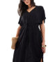 Vero Moda sheer maxi kimono beach dress in black