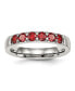 Stainless Steel Polished Red CZ 4mm Band Ring