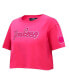 ფოტო #2 პროდუქტის Women's Pink New York Yankees Triple Pink Boxy Cropped T-Shirt