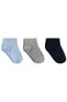 Erkek Çocuk 3'lü Patik Çorap 2-12 Yaş Mavi