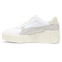 Puma Cali Wedge Thrifted Platform Lace Up Womens White Sneakers Casual Shoes 39