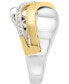 ფოტო #3 პროდუქტის EFFY® Diamond Crossover Statement Ring (1/10 ct. t.w.) in Sterling Silver & 14k Gold-Plate