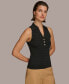 Фото #3 товара Donna Karan Women's Sleeveless Sweater Knit Polo