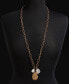 Фото #2 товара Hammered Teardrop & Freshwater Pearl Pendant Necklace, 38" + 3" extender, Created for Macy's