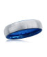 ფოტო #1 პროდუქტის Blue & Silver 6mm Tungsten Ring