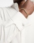 ASOS DESIGN easy iron slim fit twill shirt with cutaway collar and double cuff