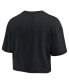 Women's Black Philadelphia Eagles Super Soft Boxy Short Sleeve Cropped T-shirt