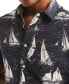 ფოტო #3 პროდუქტის Men's Sailboat Print Short Sleeve Button-Front Shirt