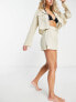 ASOS DESIGN pocket oversized beach shirt co-ord in double gauze in oatmeal