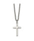 Stainless Steel Polished Cross Pendant on a Box Chain Necklace