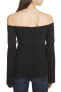 A.L.C. 152511 Women's Serena Off the Shoulder Crepe Top Black Sz. 6