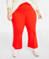 Фото #4 товара Plus Size Ponté Kick-Flare Ankle Pants, Regular and Short Length, Created for Macy's