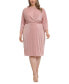 ფოტო #1 პროდუქტის Plus Size Crossover Glitter-Knit Dress