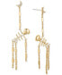ფოტო #1 პროდუქტის Cubic Zirconia Dangling Skeleton Drop Earrings