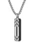ფოტო #3 პროდუქტის Black Diamond Dog Tag 22" Pendant Necklace in Stainless Steel & Black Ion-Plate, Created for Macy's