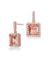 ფოტო #2 პროდუქტის 18K Rose Gold Overlay Square Champagne Cubic Zirconia Earrings