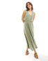 Фото #1 товара Vila slinky v neck midi dress in green