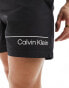 Фото #2 товара Calvin Klein meta legacy medium double waistband swim short in black