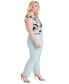 Фото #3 товара Plus Size Mid Rise Straight-Leg Fly-Front Pants