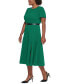 ფოტო #6 პროდუქტის Plus Size Belted A-Line Short-Sleeve Dress