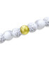 ფოტო #16 პროდუქტის Genuine Stone Bead Stretch Bracelet with Silver Plate or Gold Plate Bead Accent