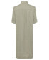 ფოტო #2 პროდუქტის Women's 100% Linen 3/4 Sleeve Dress with Rolled Sleeve Tab Detail