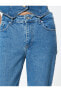 Фото #10 товара Pullu Payetli Kot Pantolon Yüksek Bel Yırtmaç Detaylı - Victoria Slim Flare Jeans