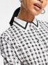 Фото #2 товара Y.A.S broderie collar mini dress in mono check