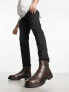 Фото #4 товара Walk London Sean chunky chelsea boots in brown leather