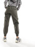 River Island belted cargo utility trouser in khaki