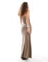 Weekday super soft jersey square neck maxi dress in light brown