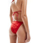 Фото #3 товара Brave Soul frilled edge bikini bottoms in tomato red