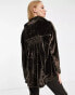 Фото #2 товара Free People oversized velvet shirt in chocolate brown