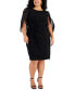 ფოტო #1 პროდუქტის Plus Size Chiffon-Sleeve Sheath Dress