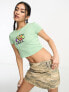 Obey bowl of fruit cropped t-shirt in green