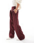 Фото #1 товара ASOS DESIGN basic pull on trouser in burgundy stripe